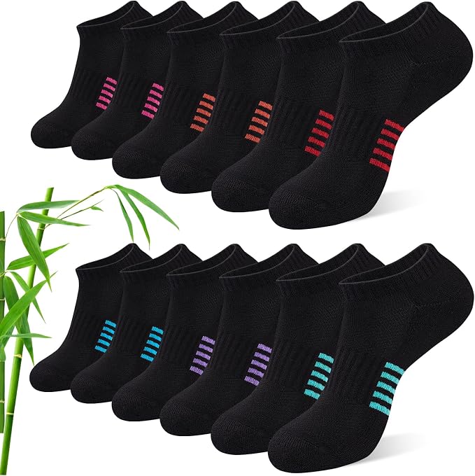 Effeet Bambus Sneaker Socken Damen 6/12 Paar, Atmungsaktive Gepolsterte…